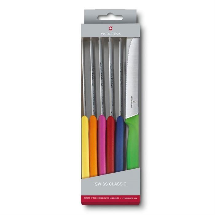 Victorinox Renkli Domates ve Sofra Bıçağı 6 Parça 11cm - 6.7839.6G