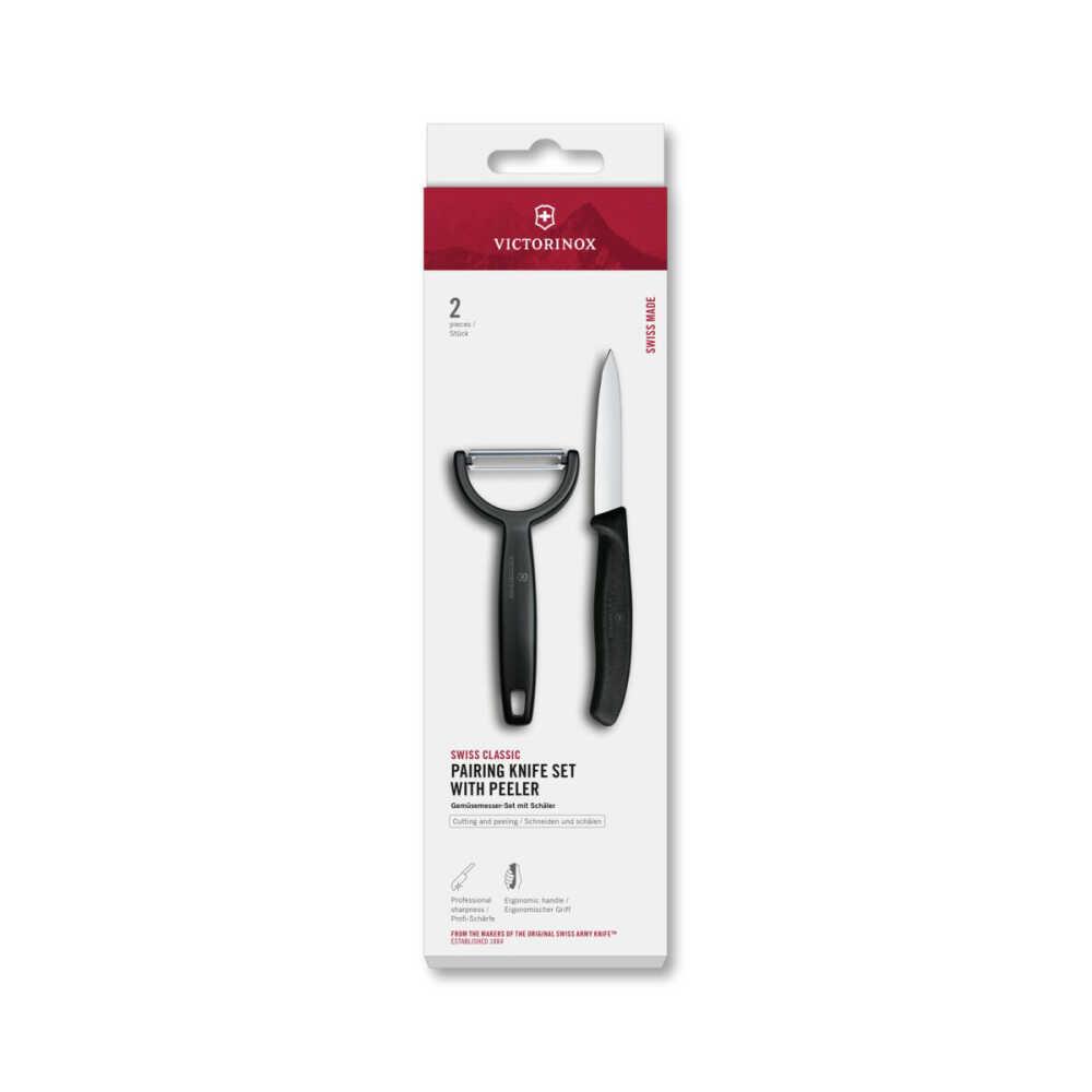 Victorinox Swiss Classic 2'li Bıçak ve Soyacak Set Siyah - 6.7113.22