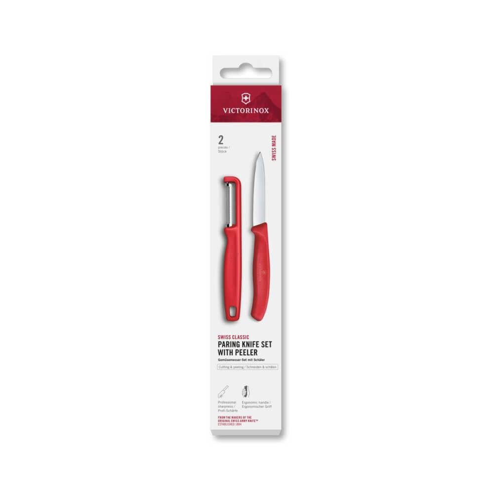 Victorinox Swiss Classic 2'li Bıçak ve Soyacak Set Kırmızı - 6.7111.21C1