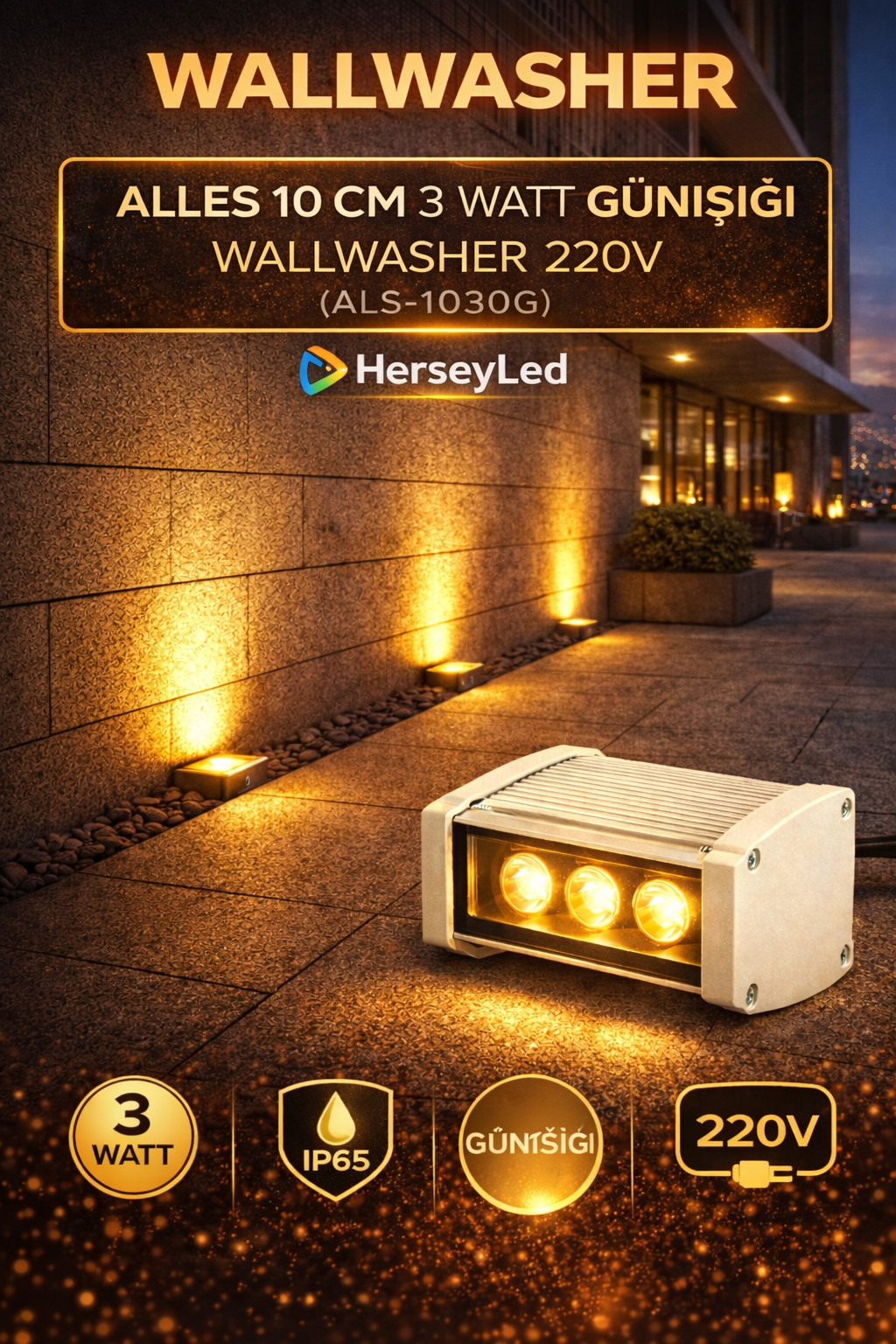 10 CM 3 WATT GÜNIŞIĞI WALLWASHER 220V