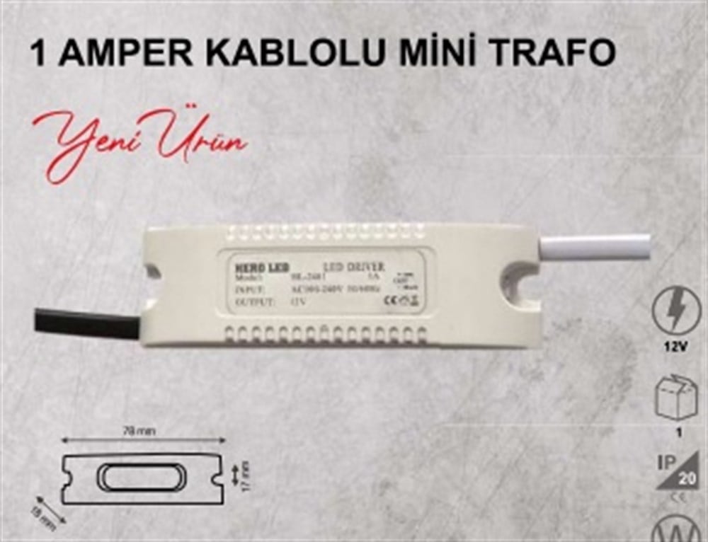HERO  1 AMPER 12V MİNİ TRAFO
