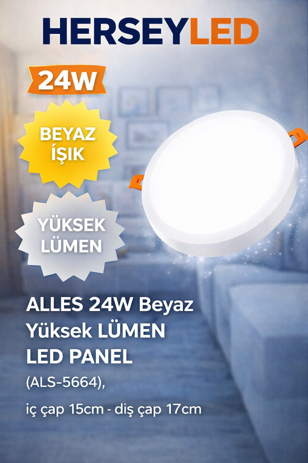 24w BEYAZ YÜKSEK LÜMEN LED PANEL