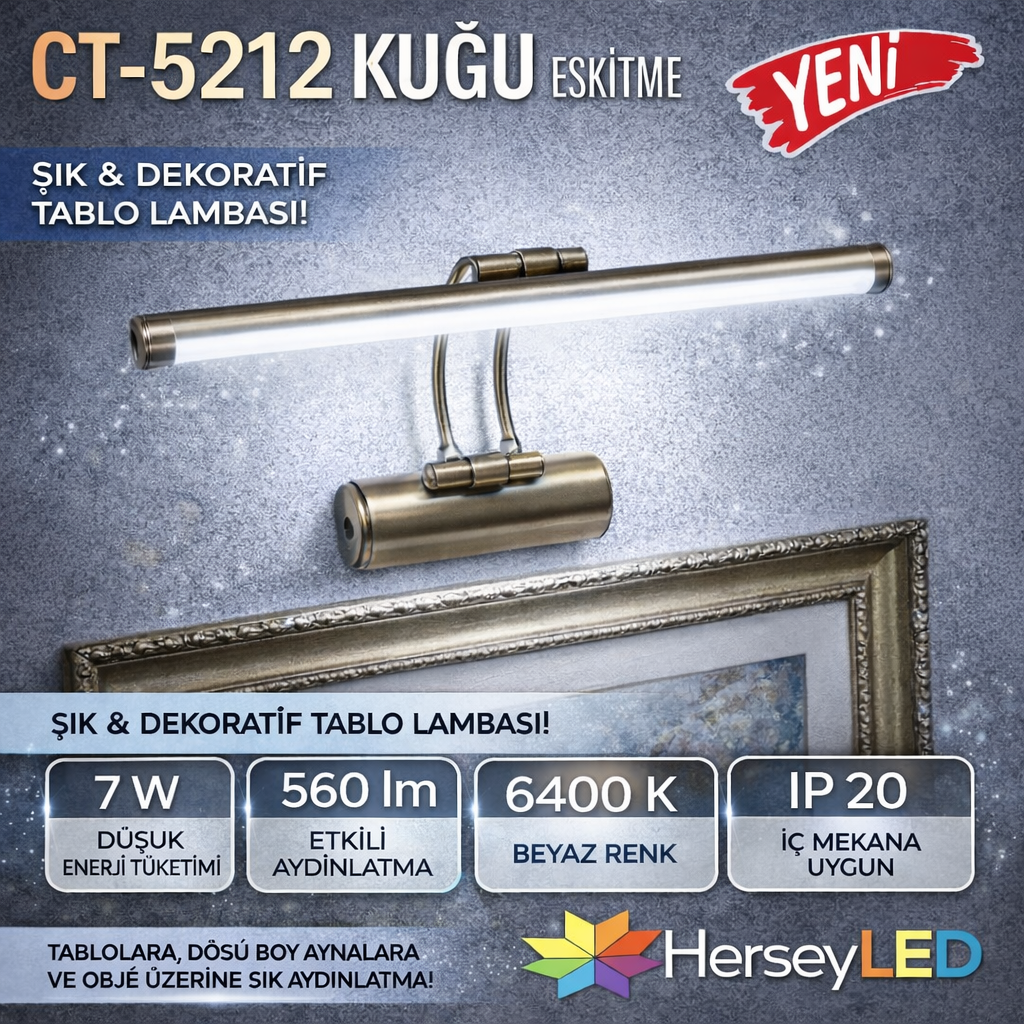 CATA CT-5212 7W ESKİTME KASA KUĞU APLİK BEYAZ IŞIK 6500K