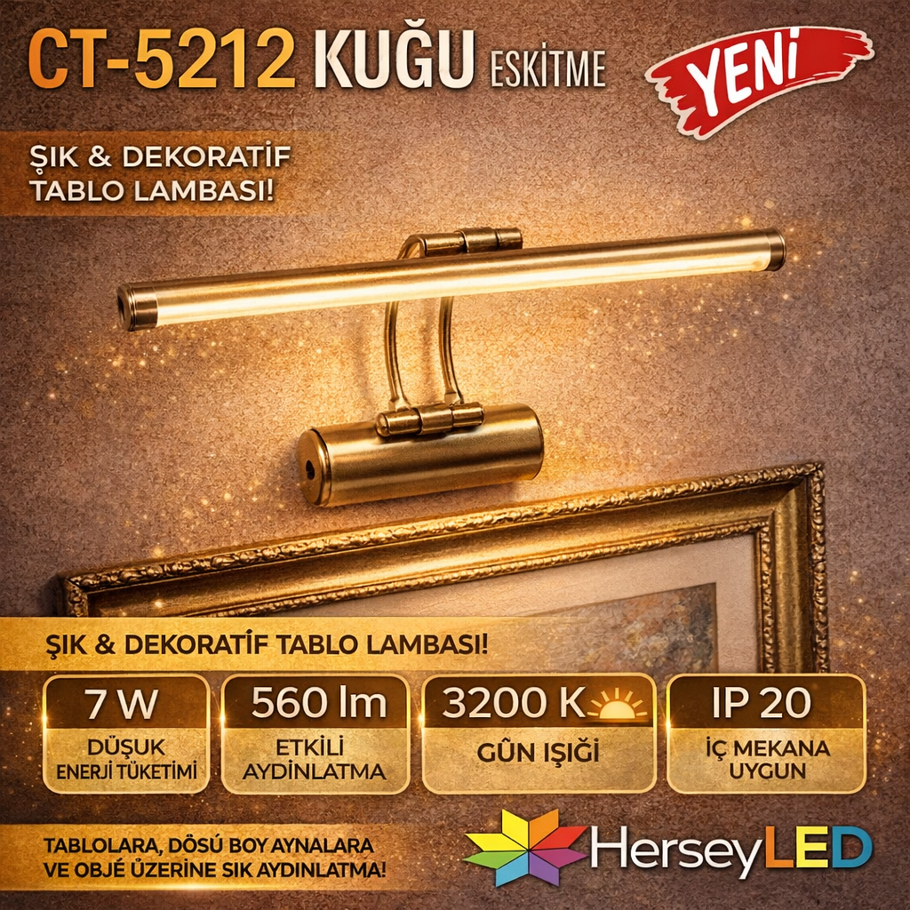 CATA CT-5212 7W ESKİTME KASA KUĞU APLİK GÜNIŞIĞI IŞIK 3200K