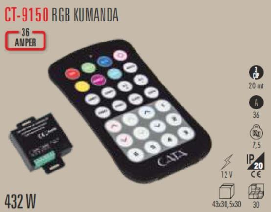 CT-9150 36 AMPER RGB ŞERİT LED  KUMANDA CATA