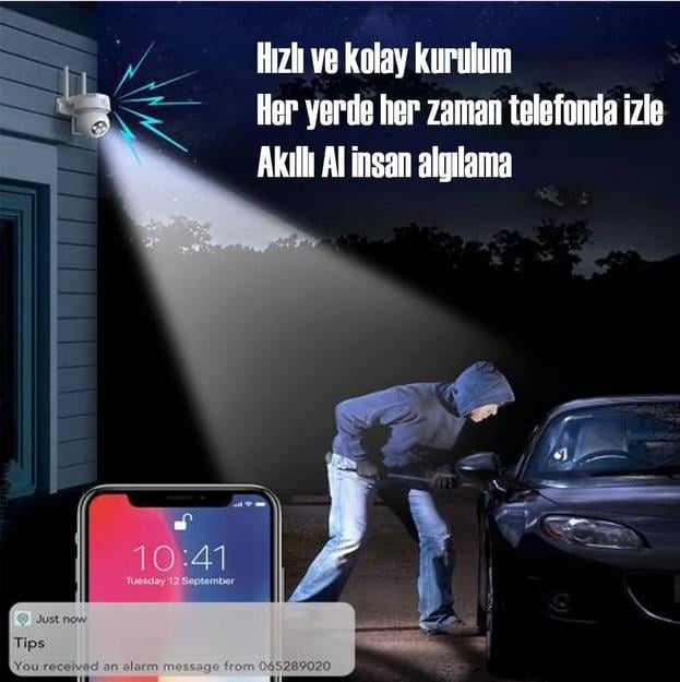 Cata CT-4051 Hareket Sensörlü Akıllı Dış Mekan Güvenlik Kamerası