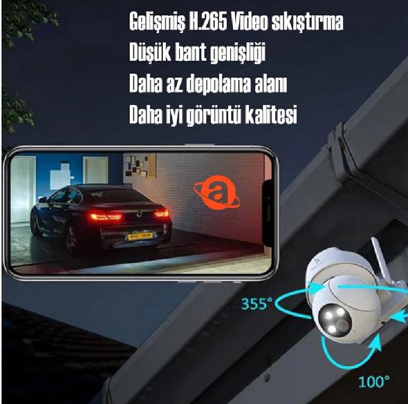 Cata CT-4051 Hareket Sensörlü Akıllı Dış Mekan Güvenlik Kamerası