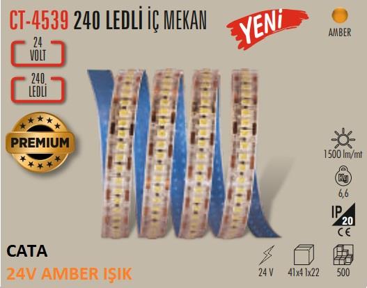 Cata CT-4539 24V Amber Işık 240 LED İç Mekan Şerit LED (5 Metre)
