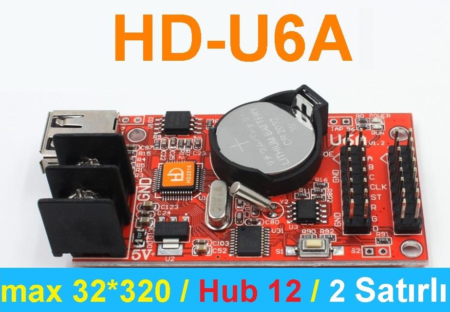 HD-U6A LED PANEL KONTROL KARTI ( 2 SIRA )( USB GİRİŞLİ ) ( 32X 320 PİKSEL )