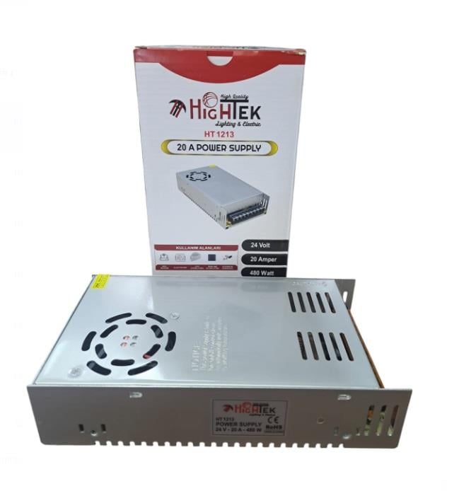 HIGHTEK 24V 20 Amper 480W GENİŞ KASA LED TRAFOSU HT-1213