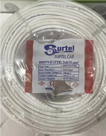 KABLO SURTEL 2X0,75 TTR 100MT