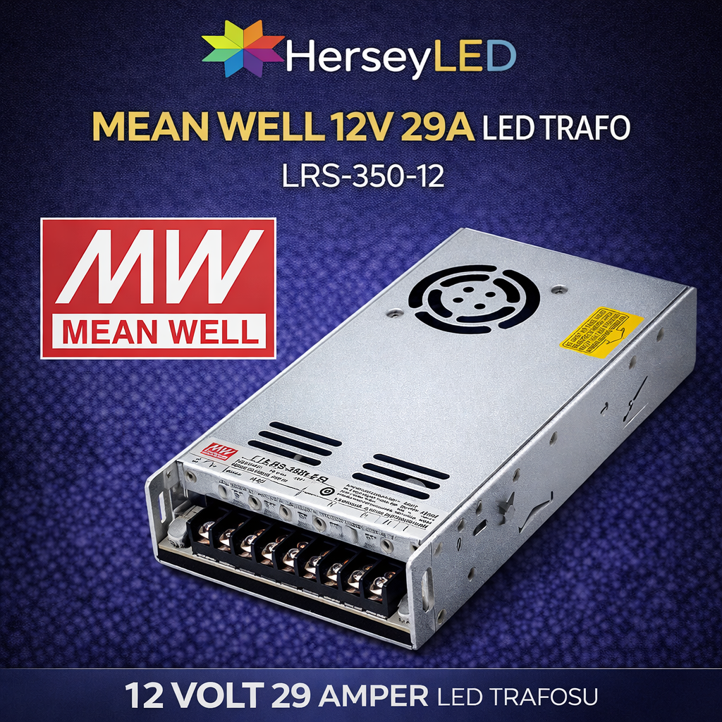 MEANWELL 24V 14.5A DC MONOFAZE METAL KASA ( MW-LRS-350-24 )