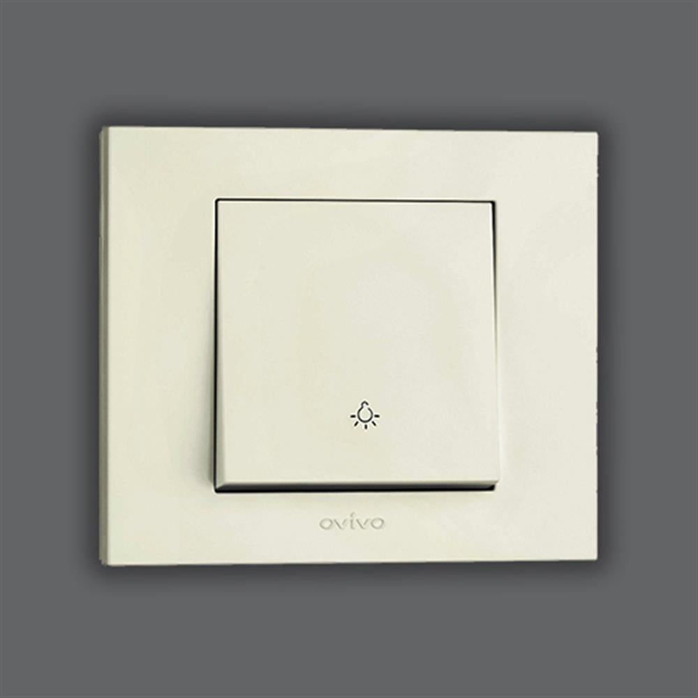 Natural Beyaz Light Anahtarı Modül+Kapak Beyaz