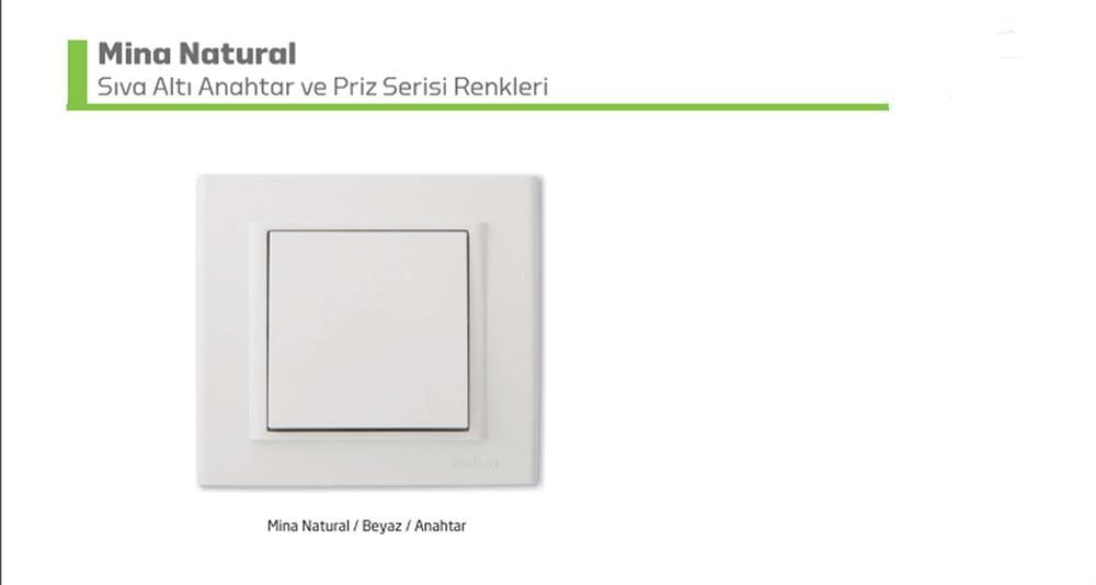 Ovivo Natural Beyaz Anahtar Modül+Kapak