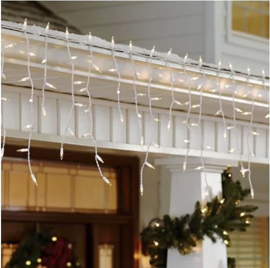 SAÇAK LED GÜN IŞIĞI ( BEYAZ PARILTILI ) DIŞ MEKAN IP65 2mt (50 -75-100cm) EKLENEBİLİR 144 LEDLİ BEYAZ KABLOLU YILBAŞI LED IŞIK  220V