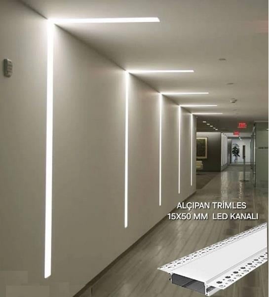 TRIMLES ALÇIPAN GÖMME LED KANALI 3MT/BOY - 3CM TRIMLES