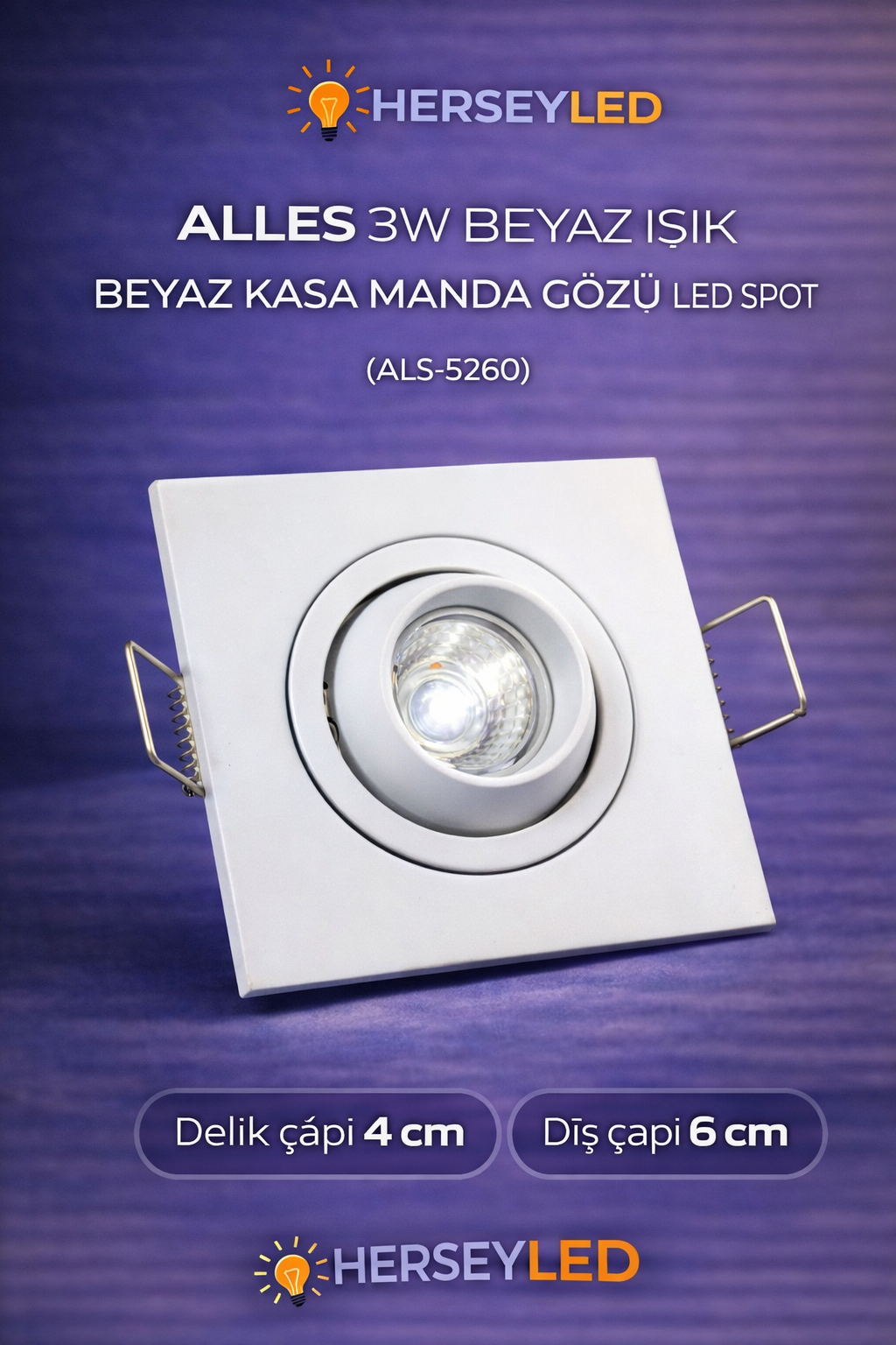 ALLES 3W BEYAZ IŞIK BEYAZ KASA MANDA GÖZÜ LED SPOT