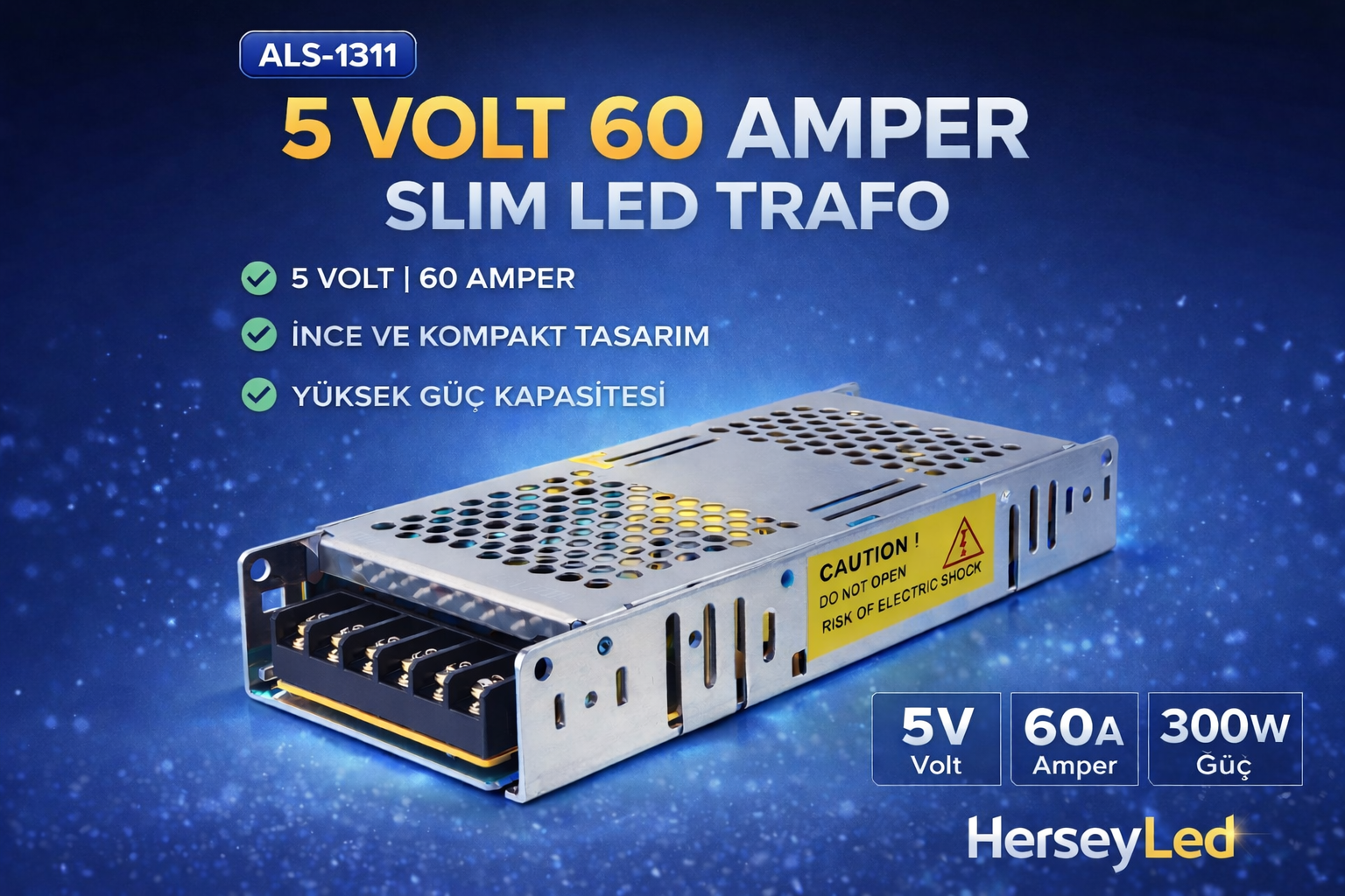 ALLES 5 VOLT 60 AMPER SLIM LED TRAFO ALS-1311