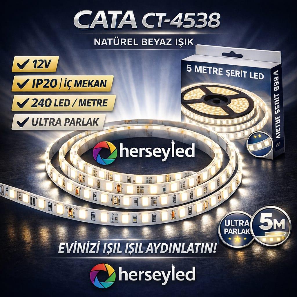 CATA CT-4538 240 LEDLİ 4000K ULTRA PARLAK ŞERİT LED 5 METRE