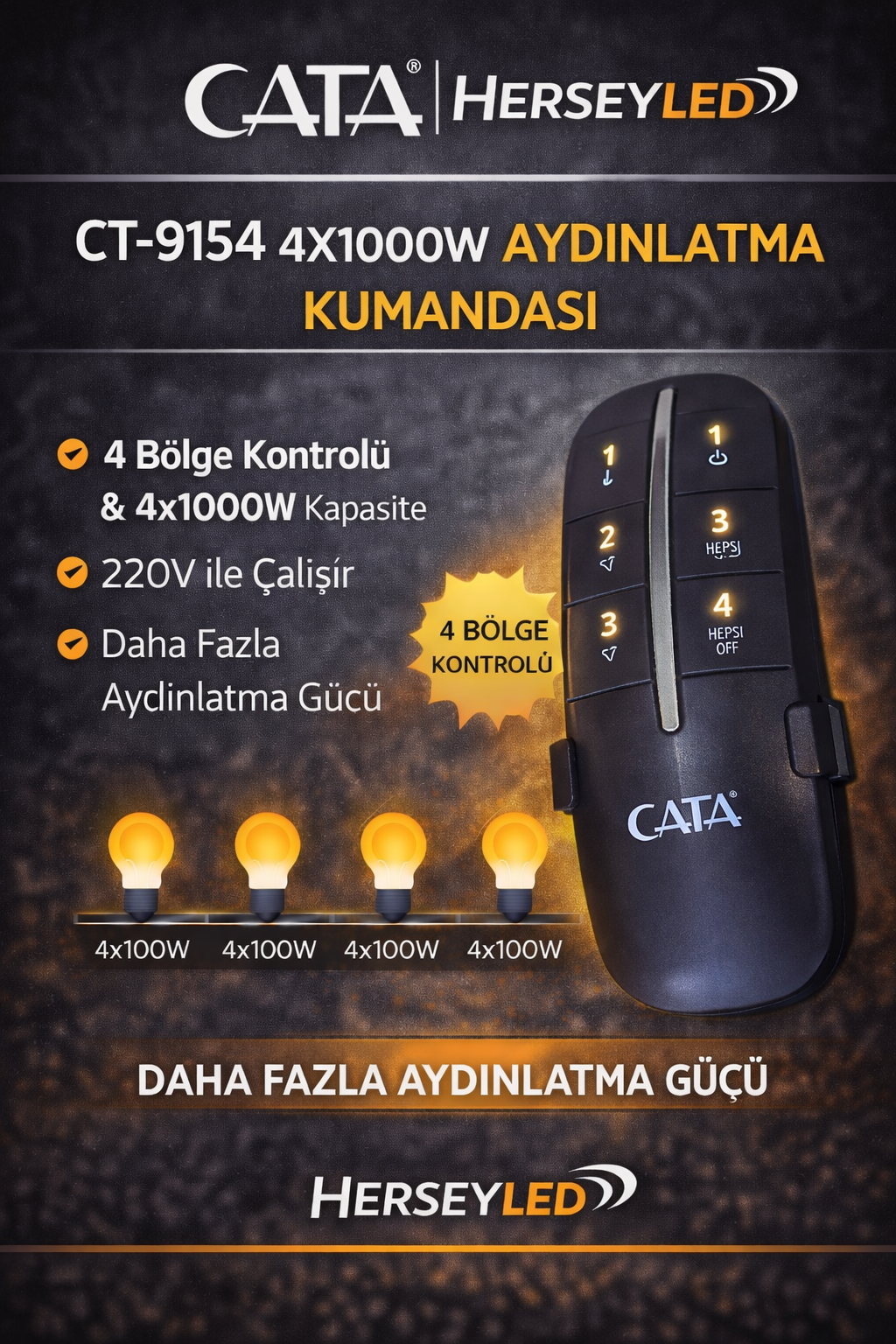 CATA CT-9154 4X1000W AYDINLATMA KUMANDASI