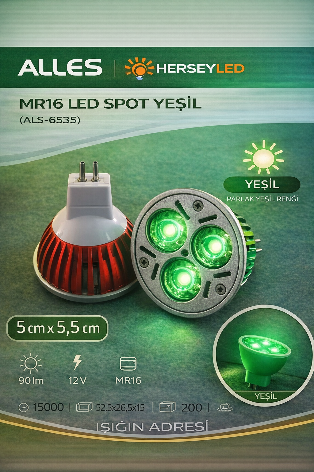 MR16 LED SPOT YEŞİL