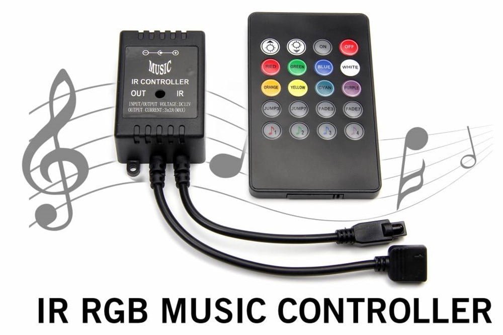 Müziğe Duyarlı  RGB Şerit LED Kumandası 6 Amper