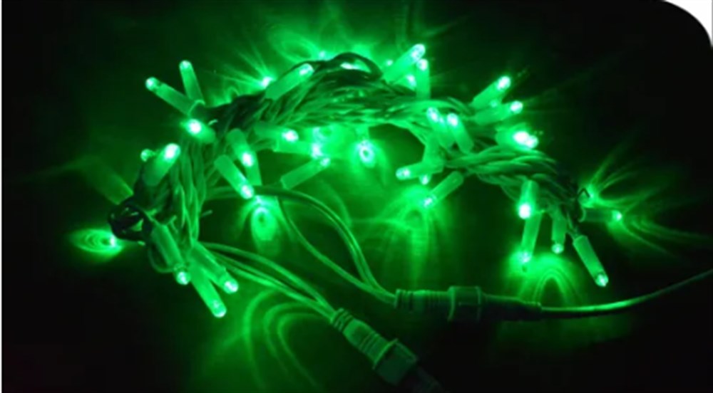 YILBAŞI LED IŞIK İP LED 10 MT YEŞİL SABİT IP65 BEYAZ KABLO AL-80