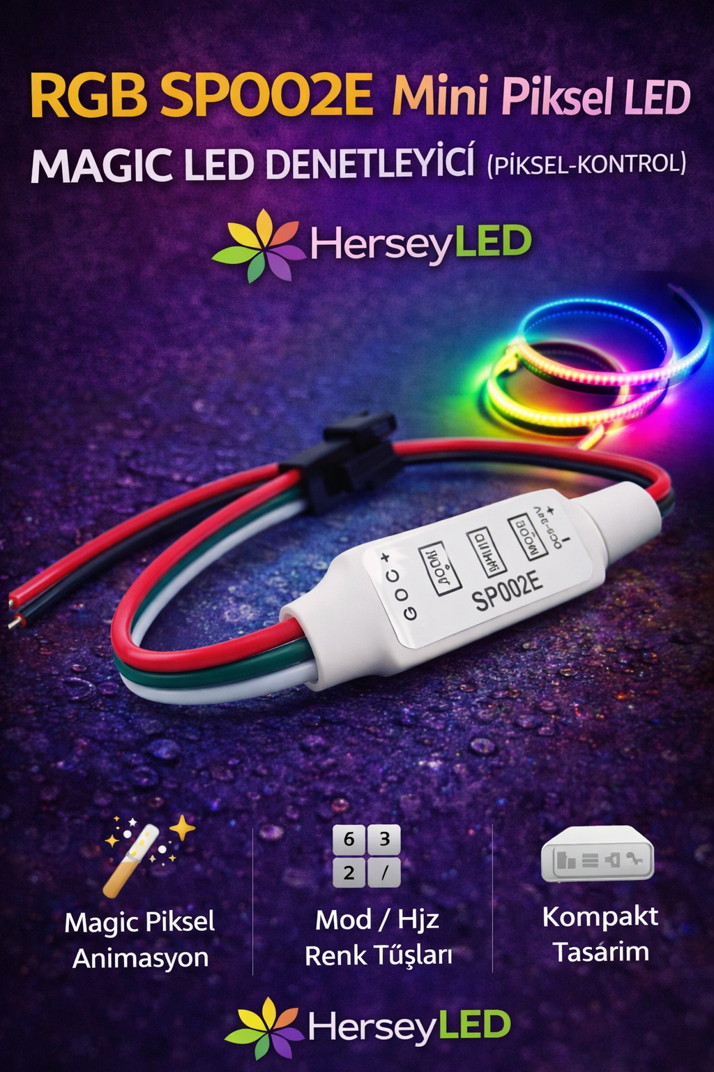 RGB SP002E mini piksel led MAGİC LED Denetleyici (PIKSEL-KONTROL )