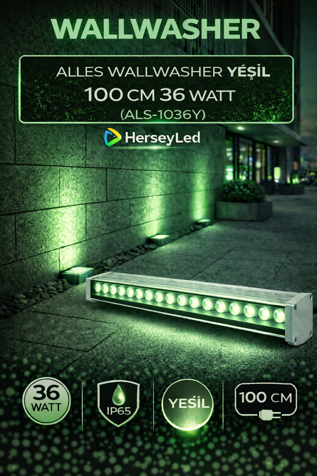 WALLWASHER YEŞİL 100 CM 36 WATT
