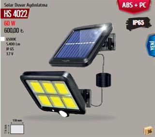 HELIOS HS 4022 60 Watt Solar Proejktör - Beyaz Işık (6500K)