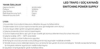 İNOLED 20,8 Amper 12V LED TRAFOSU 250 WATT İNO-2125