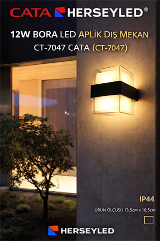 12W BORA LED APLİK DIŞ MEKAN CT-7047 CATA