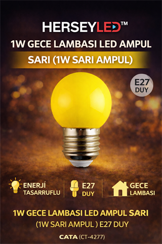 1W GECE LAMBASI LED AMPUL SARI