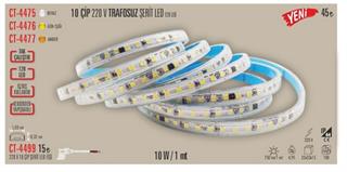220V 120 LEDLI AMBER DIŞ MEKAN ŞERIT LED ( 1 METRE FİYATIDIR ) CATA CT-4477 10W CT-4497