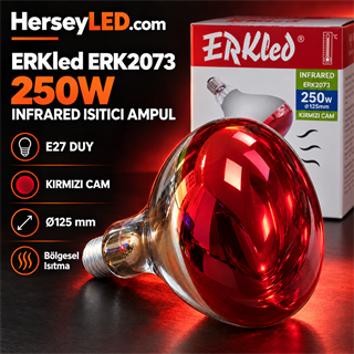 250W E27 Infrared Isıtıcı Ampul – Kırmızı Cam – Ø125 mm ERK2073