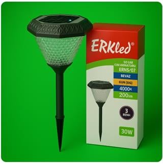 30W SOLAR KAZIKLI ÇİM ARMATÜRÜ 3 RENK ( BEYAZ + 4000K + GÜNIŞIĞI )