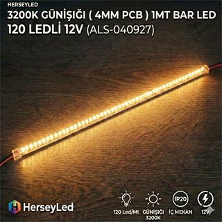 3200K GÜNIŞIĞI 4MM 2835 BAR LED 120 LEDLİ 12V