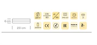 ZMR 36W GÜNIŞIĞI IŞIK - BEYAZ KASA KARE  LEDLİ GLOP ARMATÜR 3000K ZMR-405B.30  IP66