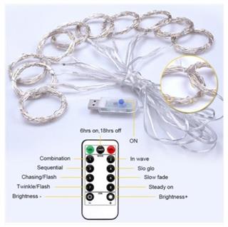 3x3 Perde LED Günışığı - 8 Fonksiyonlu Animasyon - USB Girişli Yılbaşı Perde Işık - 300 LED Günışığı Perde