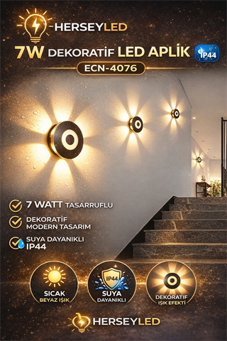 7W DEKORATİF LED APLİK GÜNIŞIĞI ECN-4076