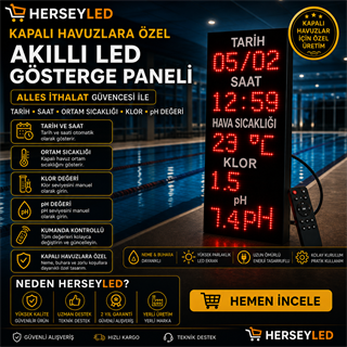 ALLES KAPALI HAVUZLARA ÖZEL AKILLI LED GÖSTERGE PANELİ ALS-3280HK