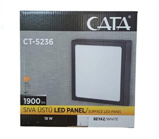 CATA 18W KARE SİYAH KASA BEYAZ IŞIK SIVA ÜSTÜ LED PANEL CT-5236 B