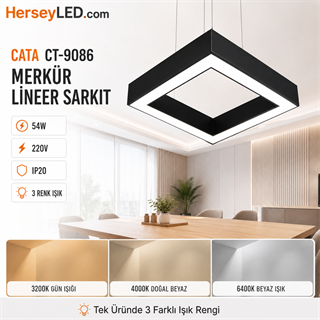CATA 54W  MERKÜR LİNEER SARKIT 3RENK ( Çap 60cm ) ( BEYAZ +4000K+GÜNIŞIĞI )  CT-9086
