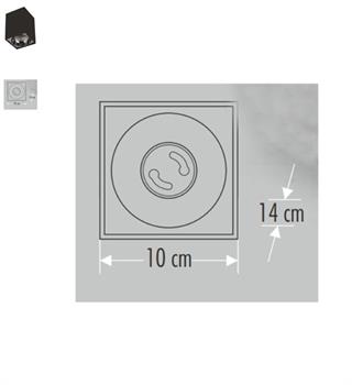 CATA BERGAMA SİYAH-PLATİN SIVAÜSTÜ SPOT KASASI  CT-5420