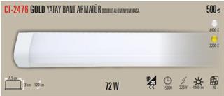 CATA CT-2476 GOLD YATAY BANT ARMATÜR 72W - GÜNIŞIĞI IŞIK 6500K - DOUBLE ALİMİNYUM KASA CT-2476