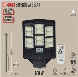 CATA CT-4643 SÜPERNOVA 600W SOLAR SOKAK ARMATÜRÜ KUMANDALI