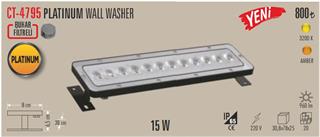 CATA CT-4795 15W Platinium Wallwasher – 30cm Amber Işık, 220V, IP65 Dış Mekan Buhar Filtresi, 960 Lümen