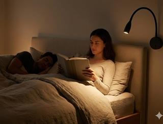 CATA CT-5232 Baykuş Yatak Başı Okuma Lambası - 3W Günışığı 3200K - Flexible Boyun - Duvar Tipi Okuma Apliği