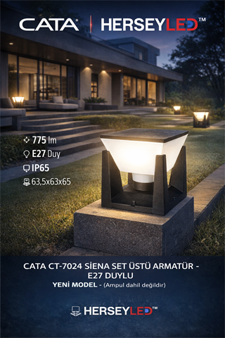 CATA CT-7024 SİENA SET ÜSTÜ ARMATÜR - E27 DUYLU , YENİ MODEL - ( Ampul dahil değildir )