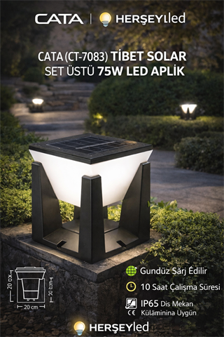 CATA (CT-7083) TİBET SOLAR SET ÜSTÜ 75W LED APLİK